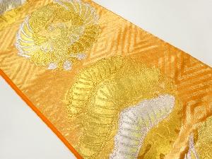 リサイクル　松鶴に梅模様織出し袋帯